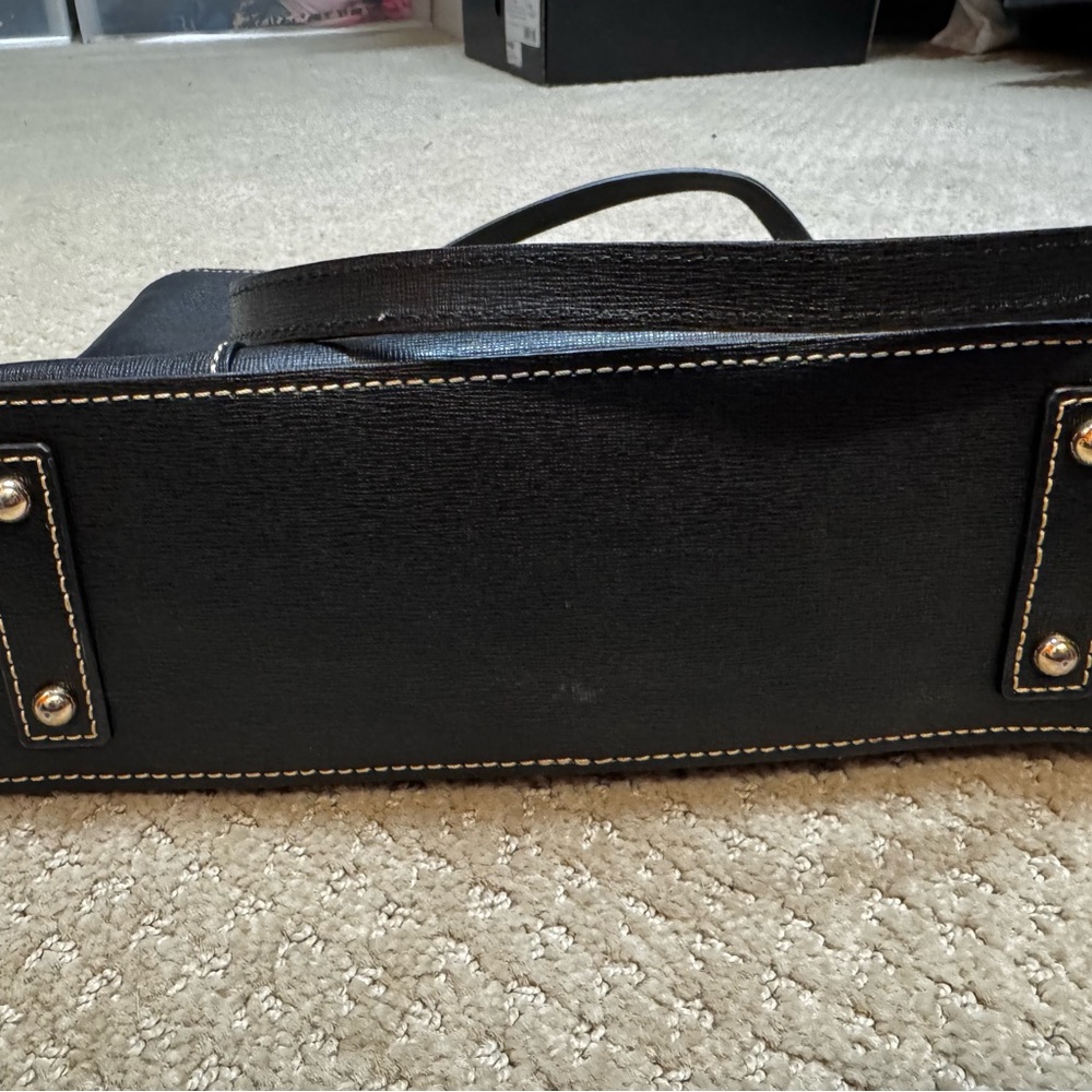 Dooney & Bourke Black Tote with Contrast Stitching - Picture 2 of 4